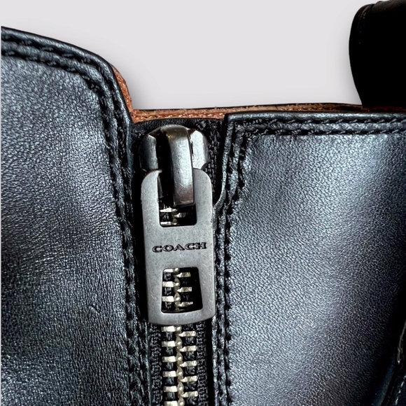 Coach Moto Bootie Heel Black Leather Women’s Size 8.5 - Picture 10 of 11